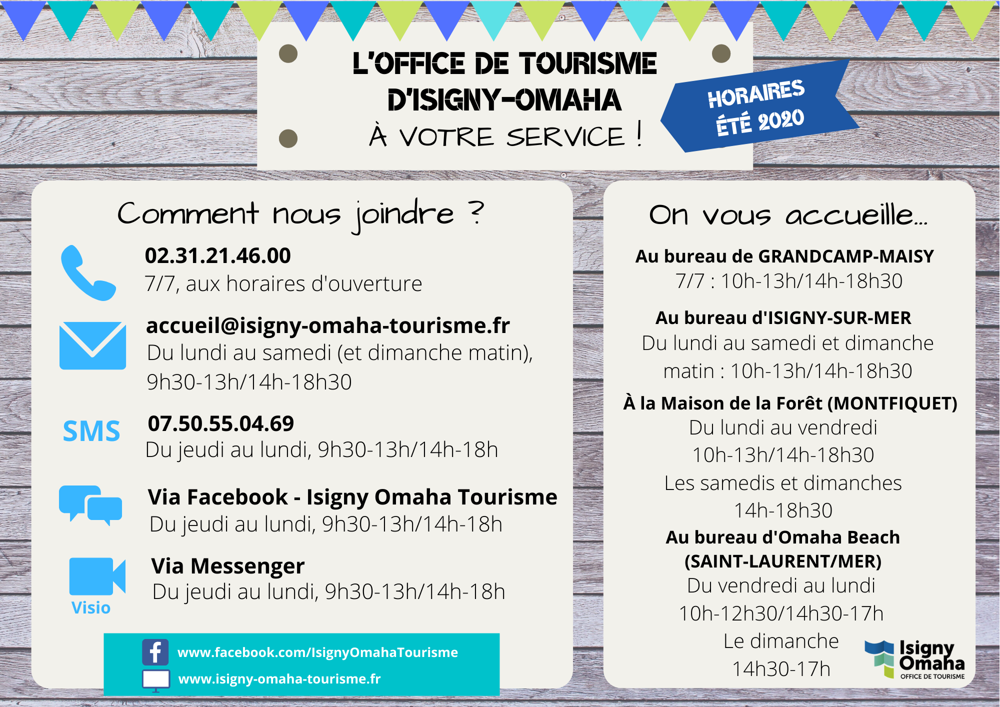 ouverture été 2020 Isigny-Omaha Office de Tourisme ouverture été 2020 Isigny-Omaha Office de Tourisme